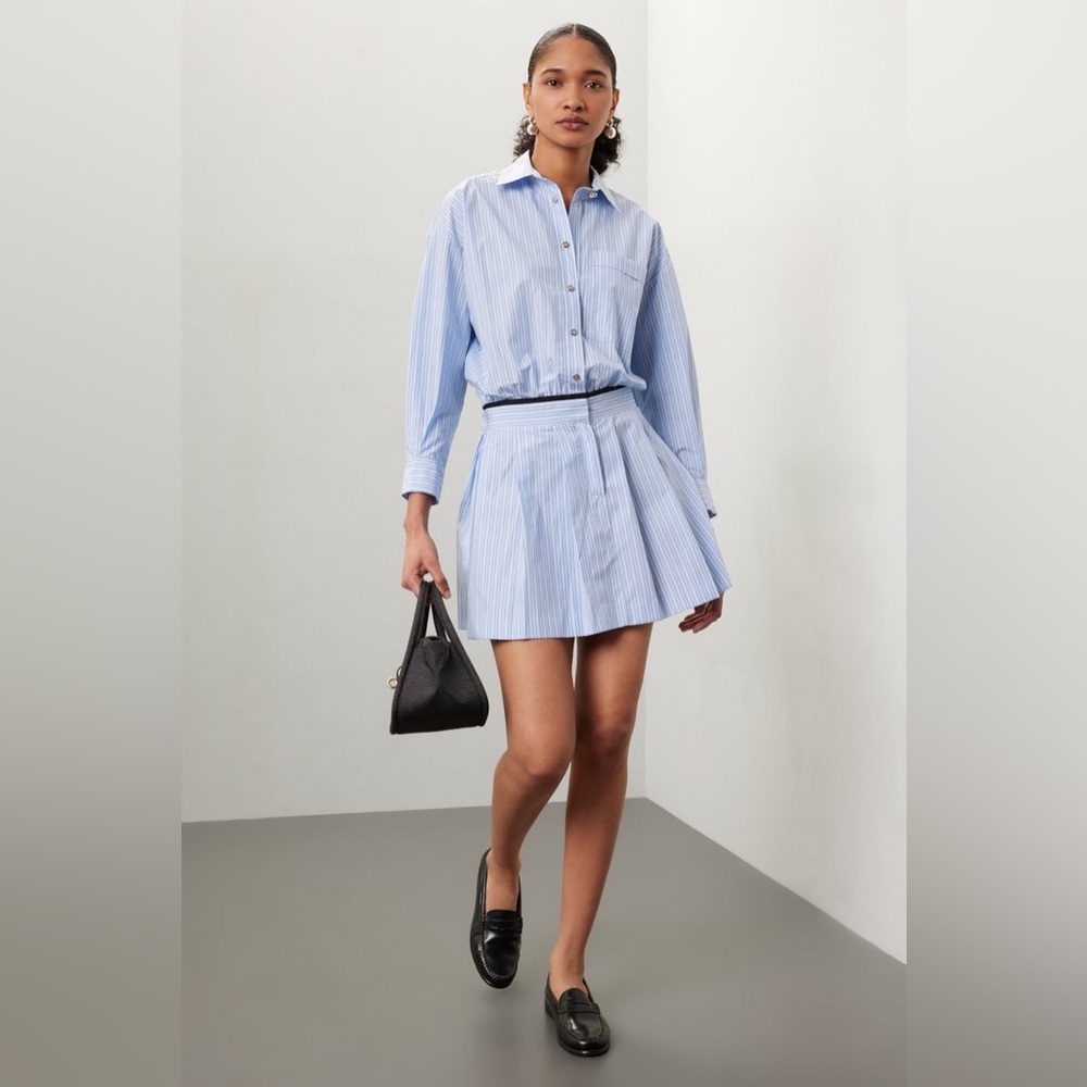 Maje Blue Striped Mini Skirt